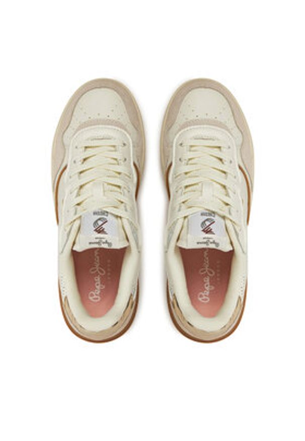 Pepe Jeans Sneakersy PLS00024 Biały. Kolor: biały. Materiał: skóra