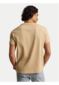 Polo Ralph Lauren T-Shirt 710671438527 Brązowy jasny Regular Fit. Typ kołnierza: polo. Kolor: brązowy. Materiał: bawełna #3