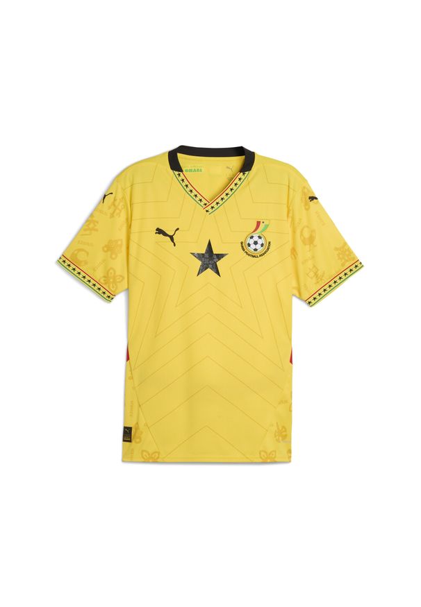Puma - Męska koszulka wyjazdowa Ghana 2025 PUMA Pelé Yellow Black. Kolor: czarny, żółty, wielokolorowy. Sport: piłka nożna