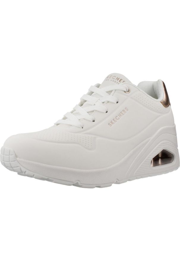 skechers - Buty Kobieta Skechers Uno Wedge biały. Kolor: biały. Model: Skechers Sport. Sport: turystyka piesza