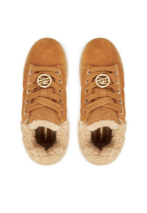 Karl Lagerfeld - KARL LAGERFELD Sneakersy Kreeper Lo KL42312 Brązowy. Kolor: brązowy. Materiał: zamsz, skóra