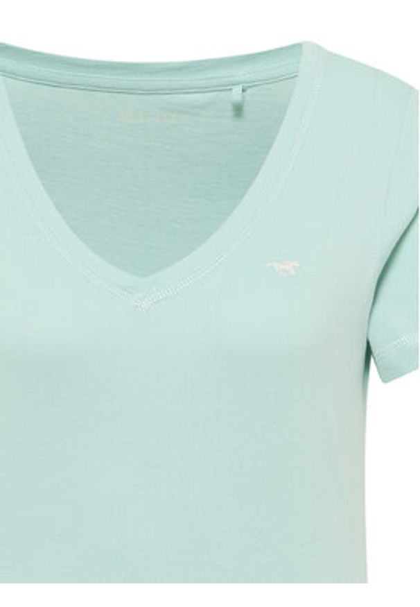 Mustang T-Shirt Beverly 1016517 Zielony Slim Fit. Kolor: zielony. Materiał: bawełna