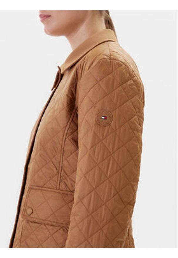 TOMMY HILFIGER - Tommy Hilfiger Kurtka przejściowa WW0WW45641 Brązowy Regular Fit. Kolor: brązowy. Materiał: syntetyk