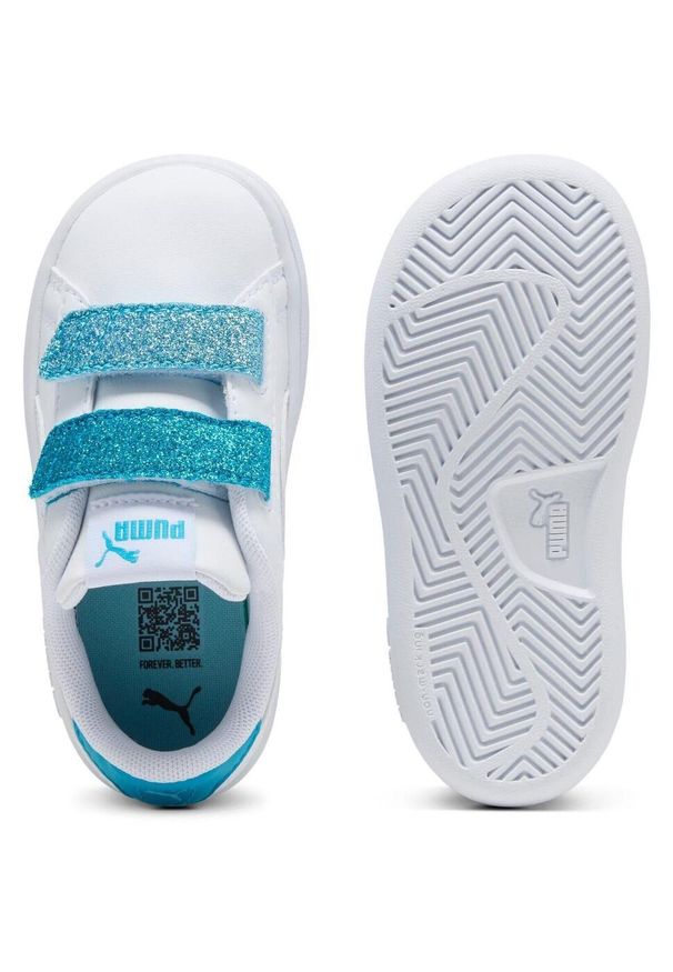 Adidasy Puma Smash 3.0 L Glitter Velcro V Inf Pu, Dzieci. Okazja: na uczelnię. Kolor: biały. Materiał: skóra ekologiczna, materiał. Sport: joga i pilates