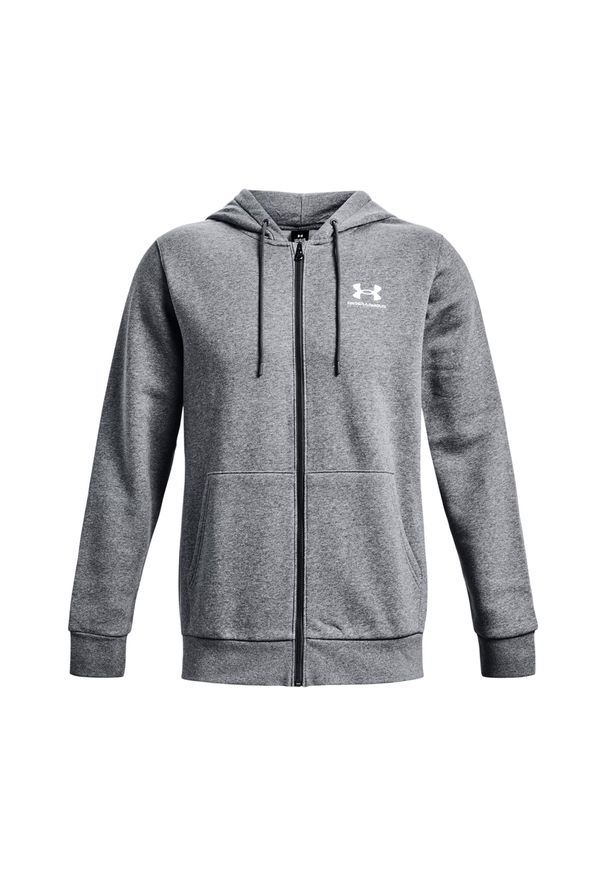 Bluza fitness męska Under Armour Essential Fleece Full Zip Hood. Typ kołnierza: kaptur. Kolor: szary. Sport: fitness