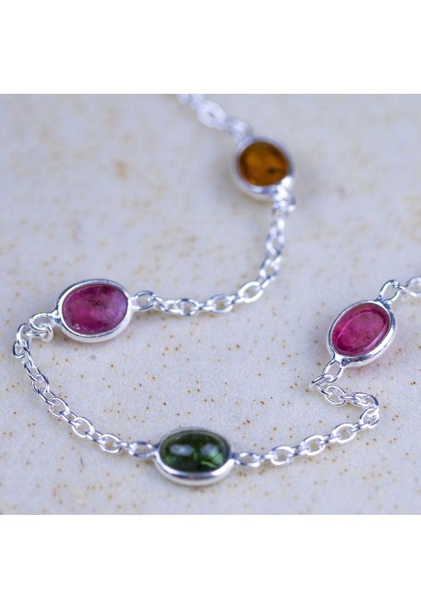 Samba Gems - RIO Bransoletka srebrna turmalin owale 1,44 ct. Materiał: srebrne. Kolor: srebrny. Wzór: kolorowy