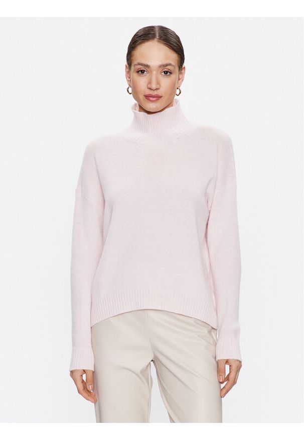 Max Mara Leisure Golf Fornovo 33661726 Różowy Regular Fit. Typ kołnierza: golf. Kolor: różowy. Materiał: wełna