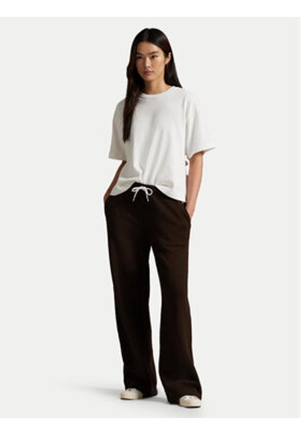 Polo Ralph Lauren Spodnie dresowe 211977959005 Brązowy Wide Leg. Kolor: brązowy. Materiał: bawełna