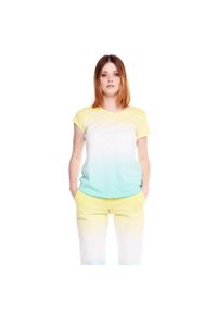 LEONE 1947 APPAREL - Damski t-shirt Silence Work w kolorze tie-dye. Kolor: zielony. Materiał: tkanina. Sport: fitness