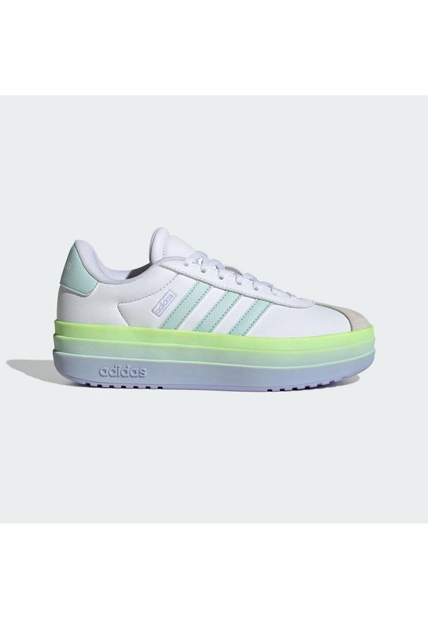 Adidas - Buty VL Court Bold Lifestyle Kids. Okazja: na co dzień. Kolor: biały, wielokolorowy, niebieski, fioletowy. Materiał: materiał