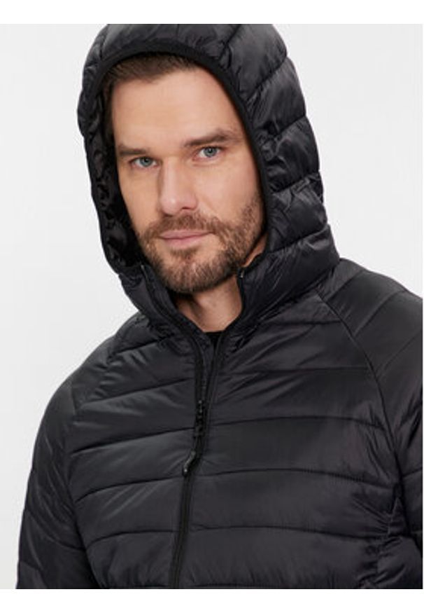 Brave Soul Kurtka puchowa MJK-HIKEHOODBLK Czarny Regular Fit. Kolor: czarny. Materiał: wiskoza