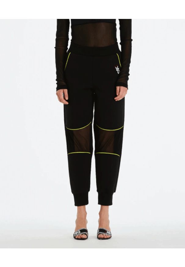 DSG - Czarne spodnie Gym. Kolor: czarny. Materiał: bawełna, dresówka, materiał