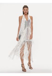 ROTATE Sukienka koktajlowa 111604 Biały Slim Fit. Kolor: biały. Materiał: syntetyk. Styl: wizytowy #1