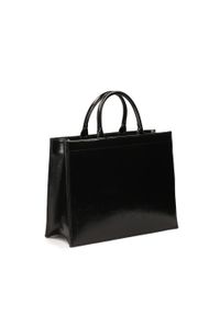 Kazar - Czarna skórzana torebka typu tote bag. Kolor: czarny. Wzór: aplikacja. Sezon: lato. Materiał: skórzane. Styl: elegancki, biznesowy #2