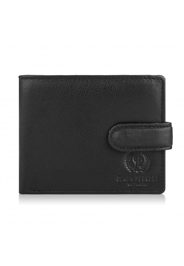 Portfel skórzany PAOLO PERUZZI T-77-BL czarny. Kolor: czarny. Materiał: skóra