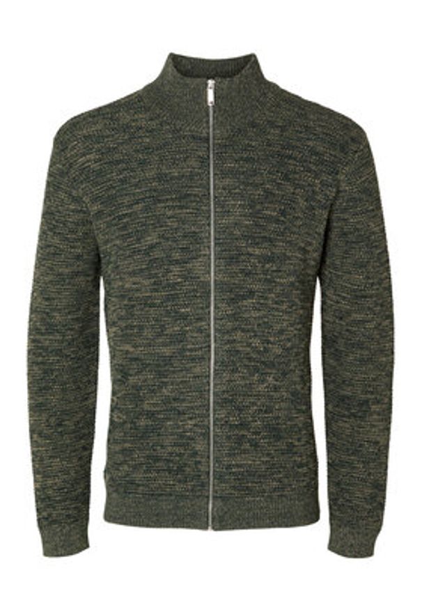 Selected Homme Sweter 16090152 Zielony Regular Fit. Kolor: zielony. Materiał: bawełna