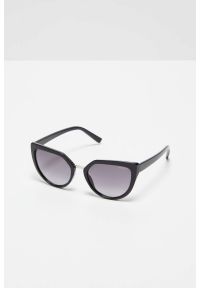 MOODO - Okulary przeciwsłoneczne z oprawkami o kocim kształcie czarne. Kolor: czarny. Materiał: akryl. Wzór: gładki, jednolity