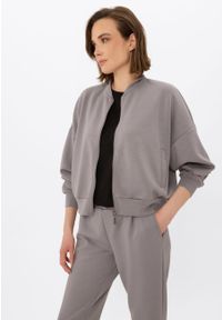 Volcano - Bluza typu bomberka B-CHERRY. Okazja: na co dzień. Kolor: szary. Materiał: materiał. Wzór: gładki. Styl: casual, klasyczny, elegancki #1