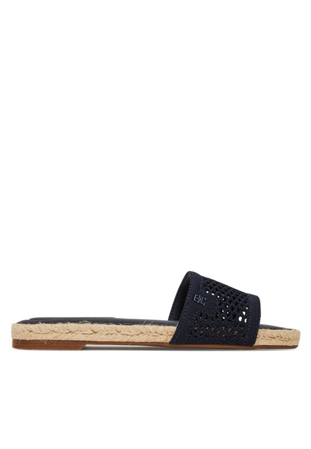 TOMMY HILFIGER - Tommy Hilfiger Espadryle Knit Mesh Espadrille Flat Sandal FW0FW08744 Granatowy. Kolor: niebieski. Materiał: materiał