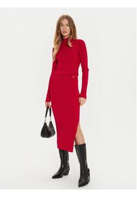 TwinSet - TWINSET Spódnica ołówkowa 242TT3026 Czerwony Slim Fit. Kolor: czerwony. Materiał: wiskoza, syntetyk