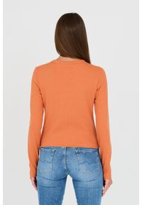 Calvin Klein - CALVIN KLEIN Pomarańczowy longsleeve. Kolor: pomarańczowy. Długość rękawa: długi rękaw #2