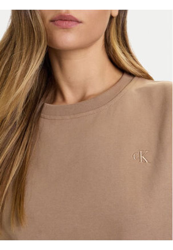 Calvin Klein Jeans Bluza Archive LV047B236G Brązowy Relaxed Fit. Kolor: brązowy. Materiał: bawełna