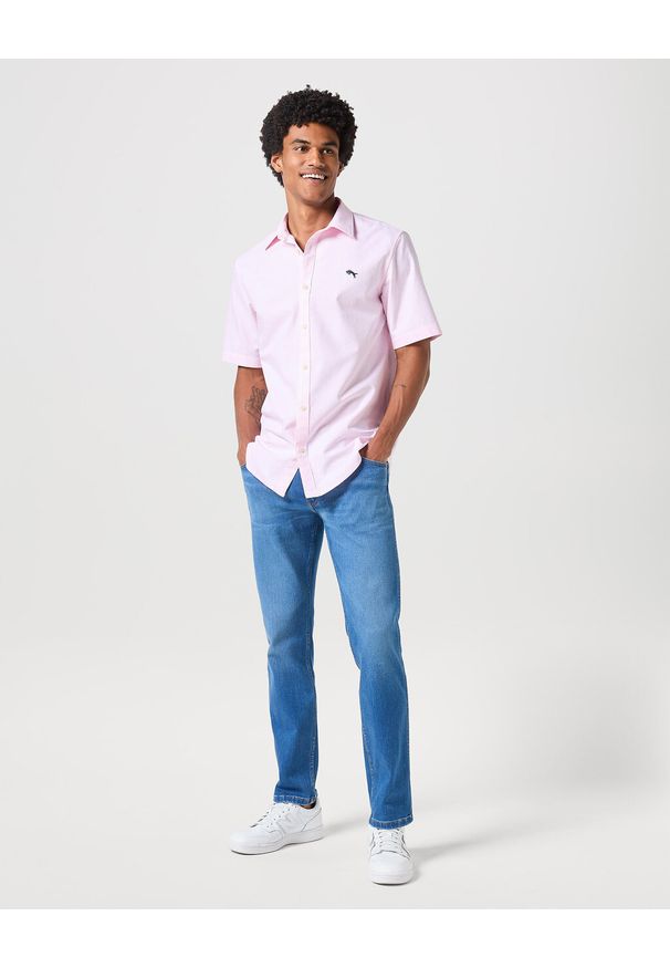 Wrangler - WRANGLER SS ONE POCKET SHIRT MĘSKA KOSZULA PINK STRIPE 112350487 W593016816