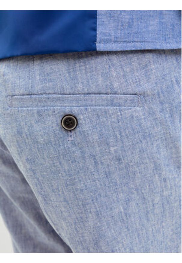 Jack & Jones - Jack&Jones Chinosy Riviera 12228724 Błękitny Slim Fit. Kolor: niebieski. Materiał: bawełna, len
