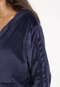 Born2be - Granatowy Komplet Dresowy 2-częściowy z Bluzą i Spodniami Zeimetta. Kolor: niebieski. Materiał: dresówka #3