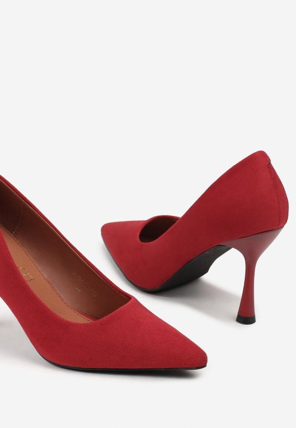 Born2be - Czerwone Szpilki Vices ze Skórzaną Wkładką Afurriva. Okazja: na co dzień. Kolor: czerwony. Materiał: skóra. Obcas: na szpilce. Styl: casual, elegancki