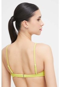 Abercrombie & Fitch biustonosz kąpielowy kolor zielony lekko usztywniona miseczka. Kolor: zielony #2