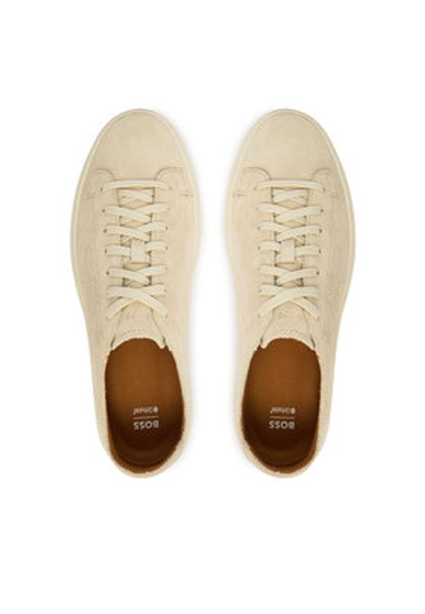 BOSS Sneakersy Kieran 50563162 Biały. Kolor: biały. Materiał: skóra, zamsz