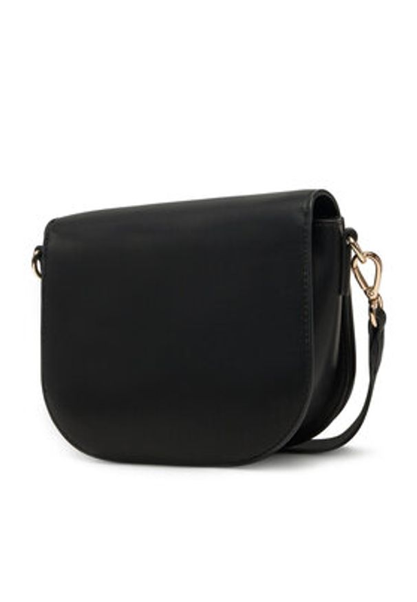 TOMMY HILFIGER - Tommy Hilfiger Torebka Th Logotape Saddle Bag AW0AW17184 Czarny. Kolor: czarny. Materiał: skórzane