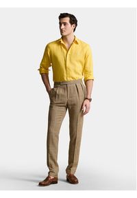 Polo Ralph Lauren Koszula 710829443030 Żółty Slim Fit. Typ kołnierza: polo. Kolor: żółty. Materiał: len #4
