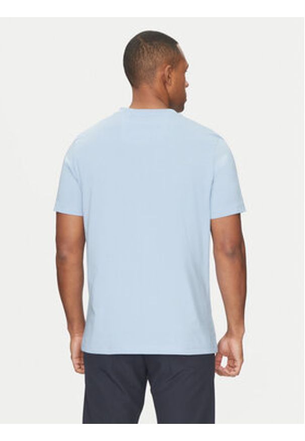 BOSS T-Shirt Tape Logo 50530990 Błękitny Regular Fit. Kolor: niebieski. Materiał: bawełna