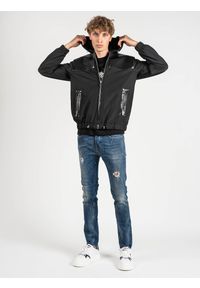 Les Hommes Kurtka "Windbreaker" | LLO311-250L | Windbreaker Jacket | Mężczyzna | Czarny. Okazja: na co dzień. Typ kołnierza: kaptur. Kolor: czarny. Materiał: poliester. Styl: casual #9