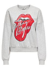 only - ONLY Bluza Rolling Stones 15345927 Szary Regular Fit. Kolor: szary. Materiał: syntetyk, bawełna #4