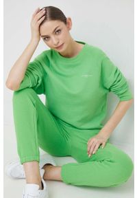 TOMMY HILFIGER - Tommy Hilfiger spodnie dresowe kolor zielony gładkie. Kolor: zielony. Materiał: dresówka. Wzór: gładki #4