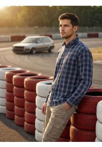 Sinsay - Bawełniana koszula w kratę - szary. Kolor: szary. Materiał: bawełna #1