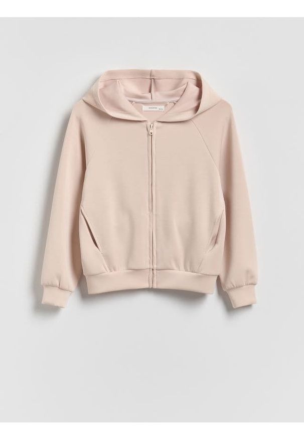 Reserved - Rozpinana bluza z modalem - brązowy. Kolor: brązowy. Materiał: dzianina