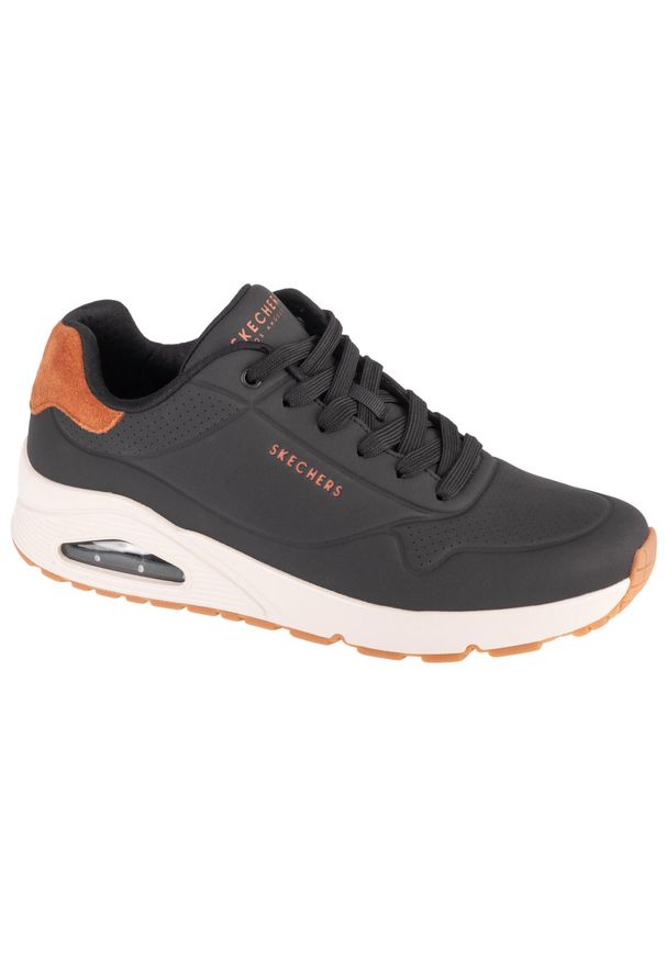skechers - Buty sportowe Sneakersy męskie, Uno - Suited On Air. Kolor: czarny. Sport: turystyka piesza