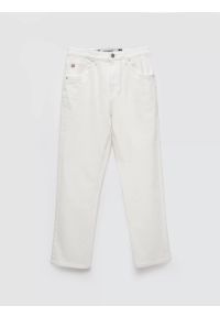 Big-Star - Jeansy damskie z prostą nogawką białe Avril Cropped 818. Okazja: na co dzień. Stan: podwyższony. Kolor: kremowy. Styl: casual, klasyczny #5