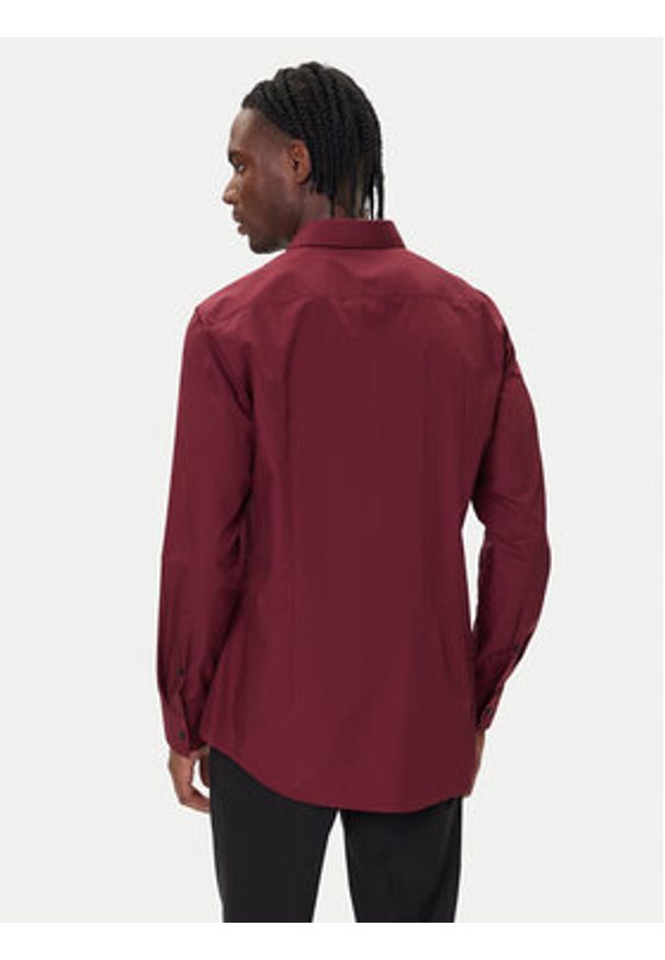Hugo - HUGO Koszula Kenno 50289499 Bordowy Slim Fit. Kolor: czerwony. Materiał: bawełna