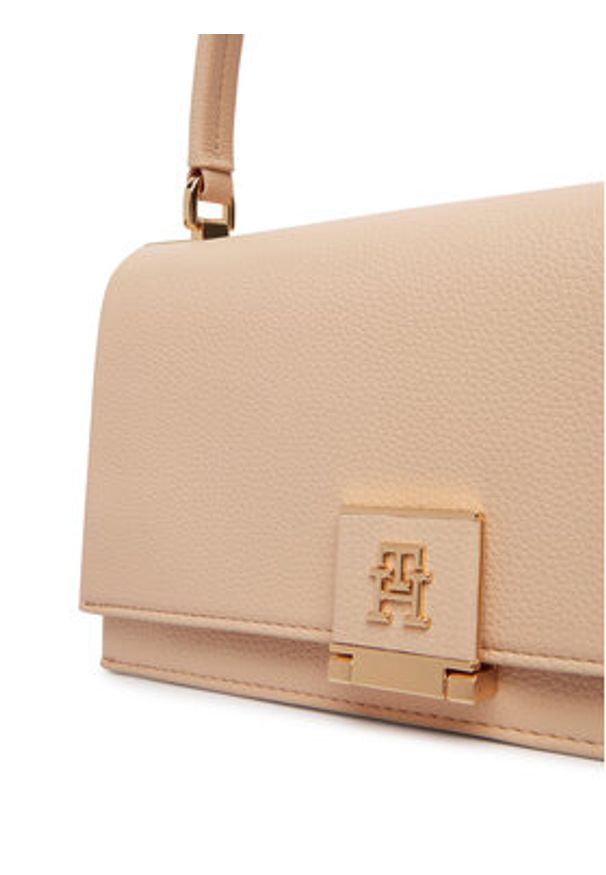 TOMMY HILFIGER - Tommy Hilfiger Torebka Th Monogram Pebble Grain Crossbody Bag AW0AW17216 Różowy. Kolor: różowy. Materiał: skórzane