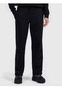 4f - 4F Spodnie dresowe z szerokimi nogawkami damskie - czarne XL. Kolor: czarny. Materiał: dresówka #2