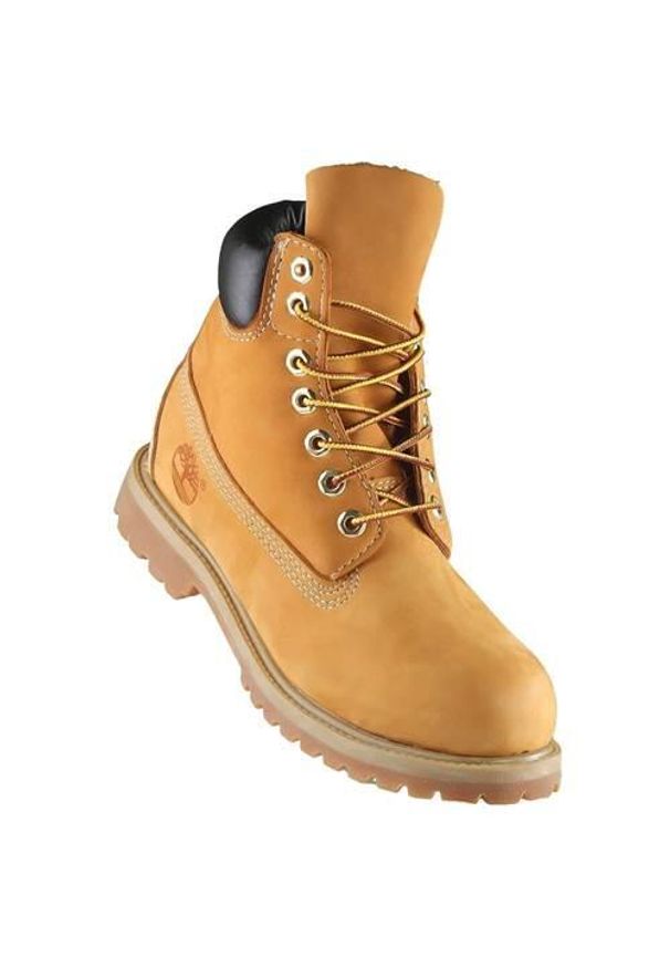 Buty do chodzenia dla dzieci Timberland 6 IN Prem. Wysokość cholewki: za kostkę. Zapięcie: sznurówki. Kolor: żółty. Materiał: syntetyk, skóra, materiał. Szerokość cholewki: normalna. Sport: turystyka piesza