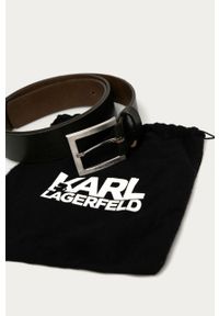 Karl Lagerfeld - Pasek skórzany. Kolor: brązowy. Materiał: skóra. Styl: klasyczny #2