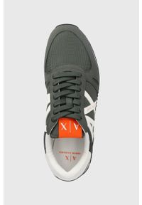 Armani Exchange sneakersy kolor szary. Nosek buta: okrągły. Zapięcie: sznurówki. Kolor: szary. Materiał: guma