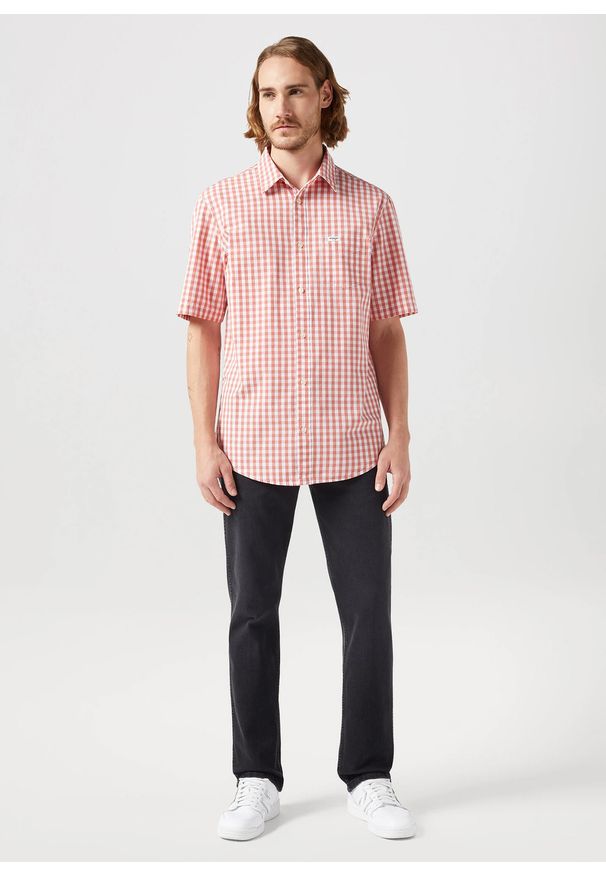 Wrangler - MESKA KOSZULA WRANGLER SS 1 PKT SHIRT RED 112350569