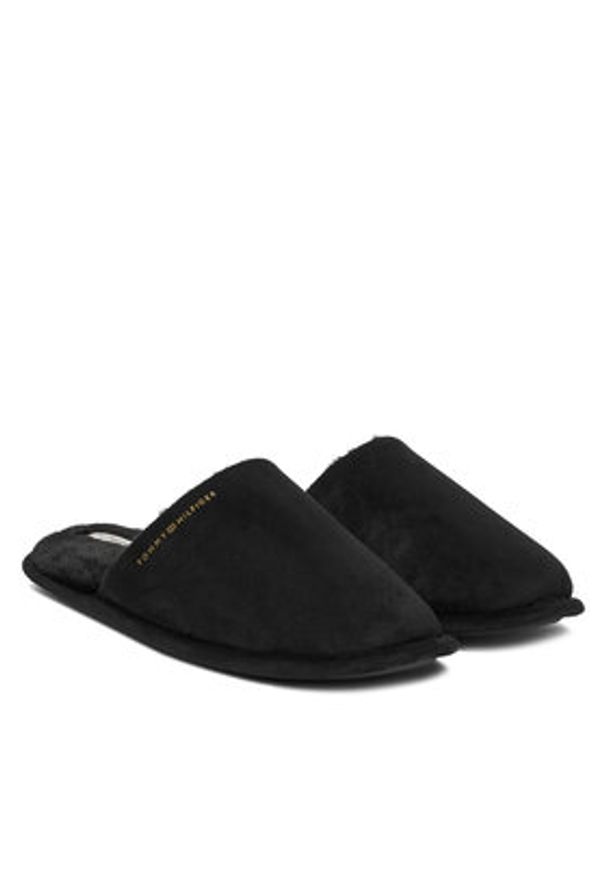 TOMMY HILFIGER - Tommy Hilfiger Kapcie Soft House Shoe FW0FW08853 Czarny. Kolor: czarny. Materiał: materiał